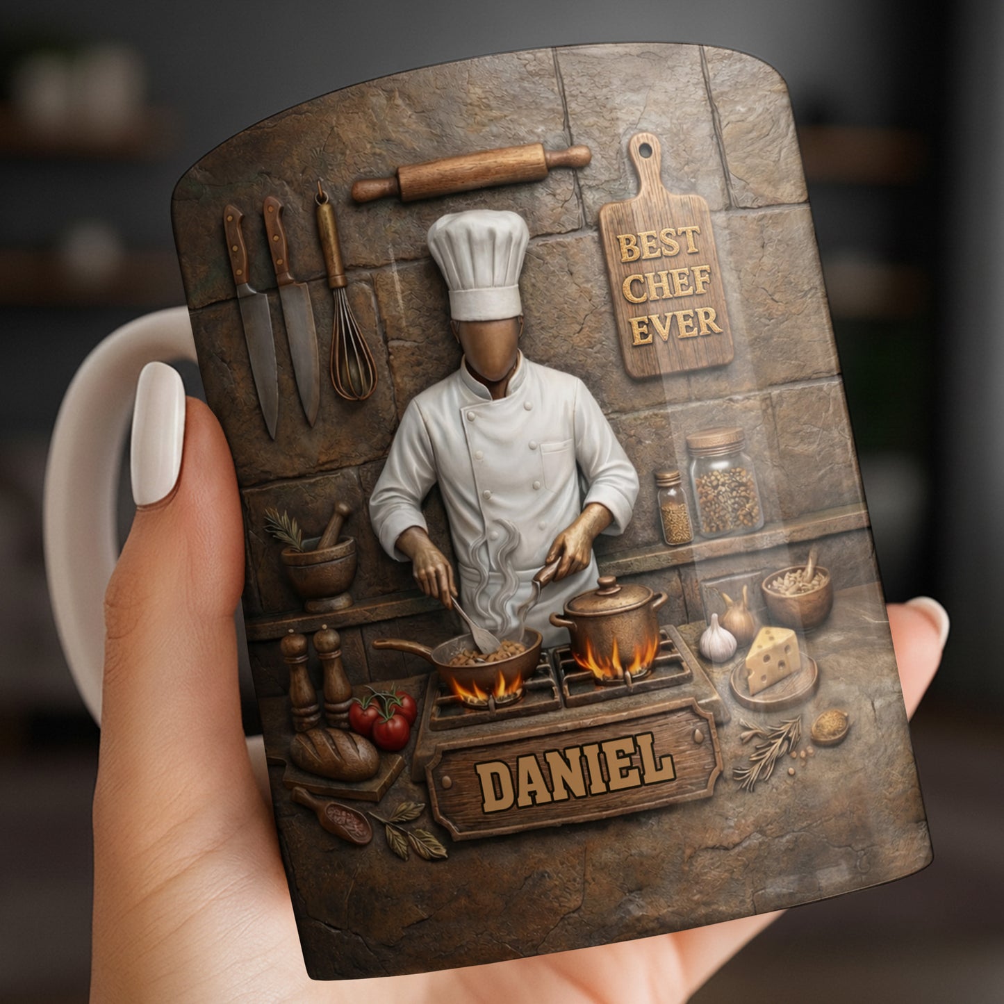 Best Chef Ever With Kitchen Tools And Cooking Stove