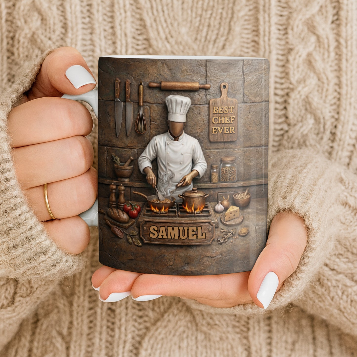 Best Chef Ever With Kitchen Tools And Cooking Stove