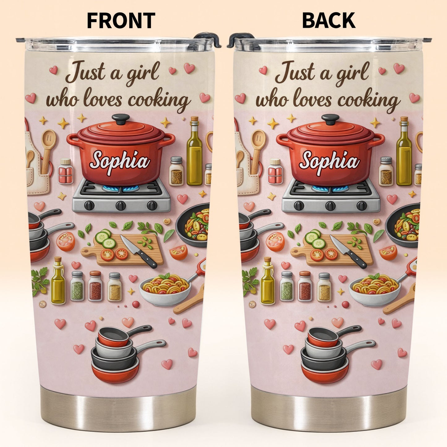 Just A Girl Who Loves Cooking With Pot And Kitchen Utensils