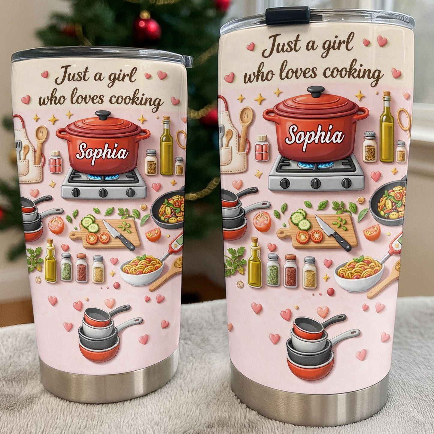 Just A Girl Who Loves Cooking With Pot And Kitchen Utensils