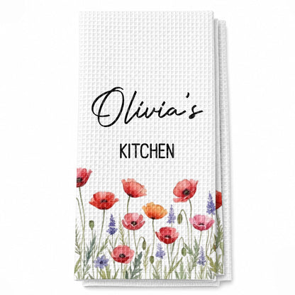 My Kitchen Personalized With Birth Month Flowers - Personalized Kitchen Towel - COOK058_TOWL