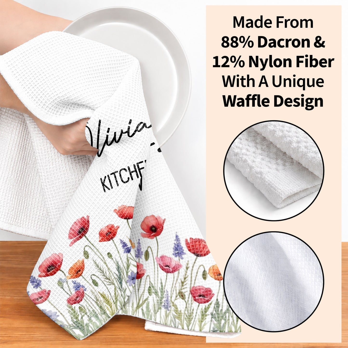 My Kitchen Personalized With Birth Month Flowers - Personalized Kitchen Towel - COOK058_TOWL