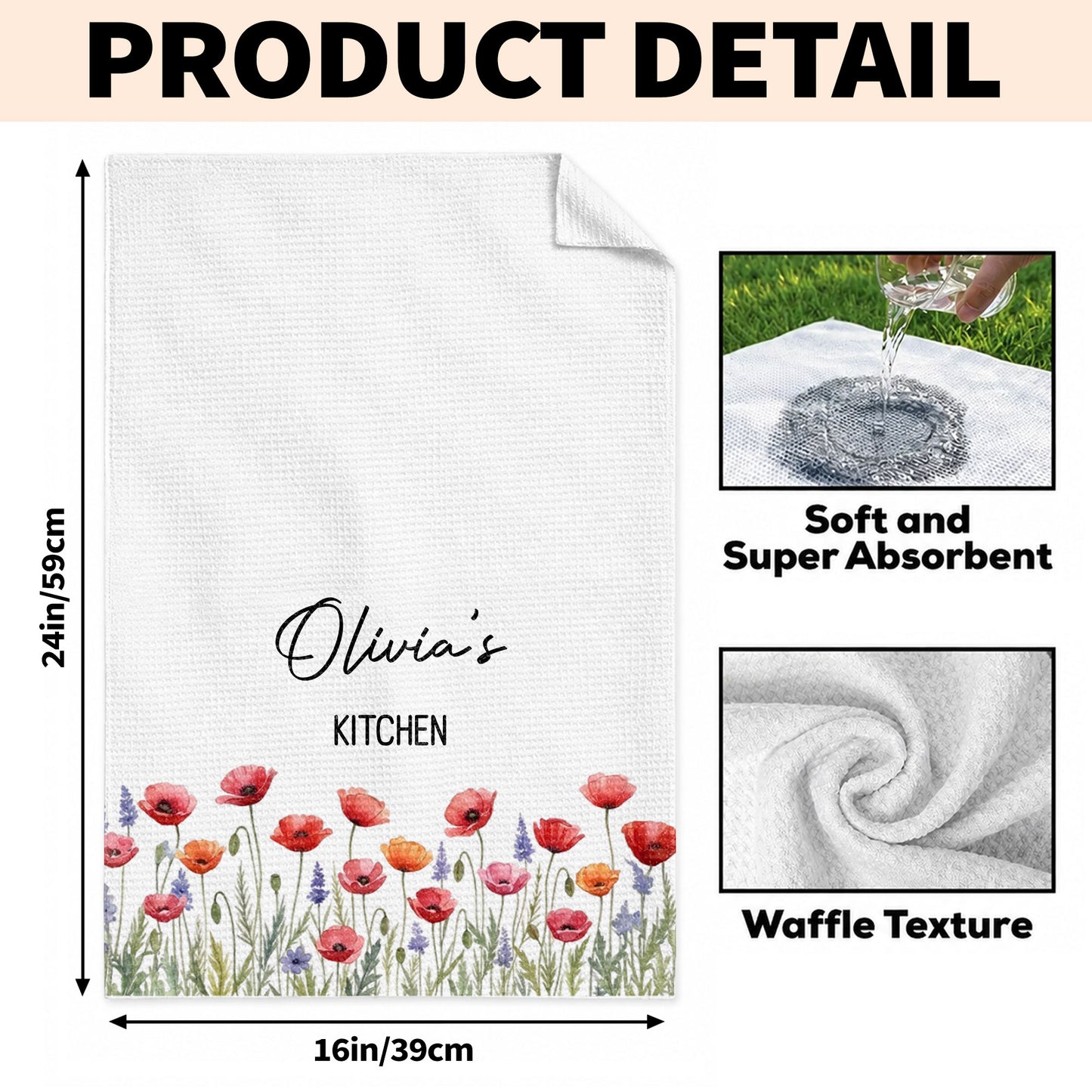 My Kitchen Personalized With Birth Month Flowers - Personalized Kitchen Towel - COOK058_TOWL