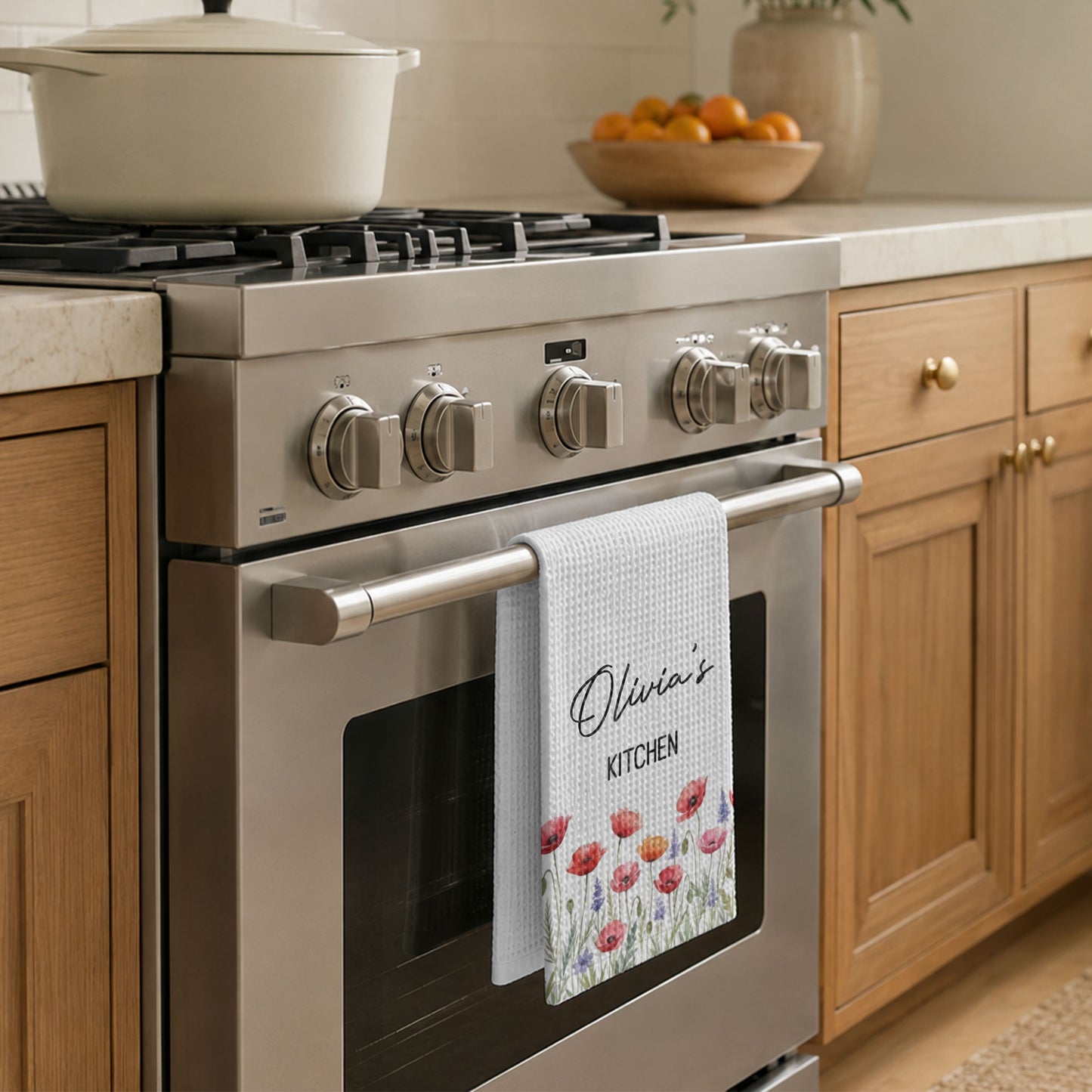 My Kitchen Personalized With Birth Month Flowers - Personalized Kitchen Towel - COOK058_TOWL