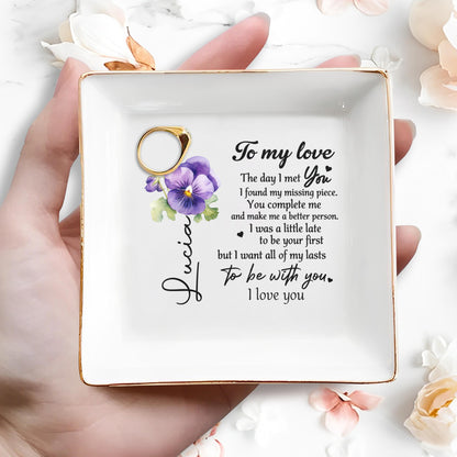 À mon amour, j'ai trouvé la pièce manquante, je t'aime - Plat à bijoux personnalisé - CPL018_SCRD