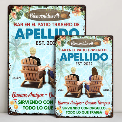 Bienvenidos Al Bar En El Patio Trasero De Apellido, Adirondack Chairs And Palm Trees