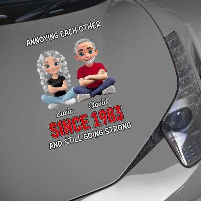 Annoying Each Other Since, Cartoon Couple Decal