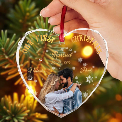 Our First Christmas Married Heart Ornament