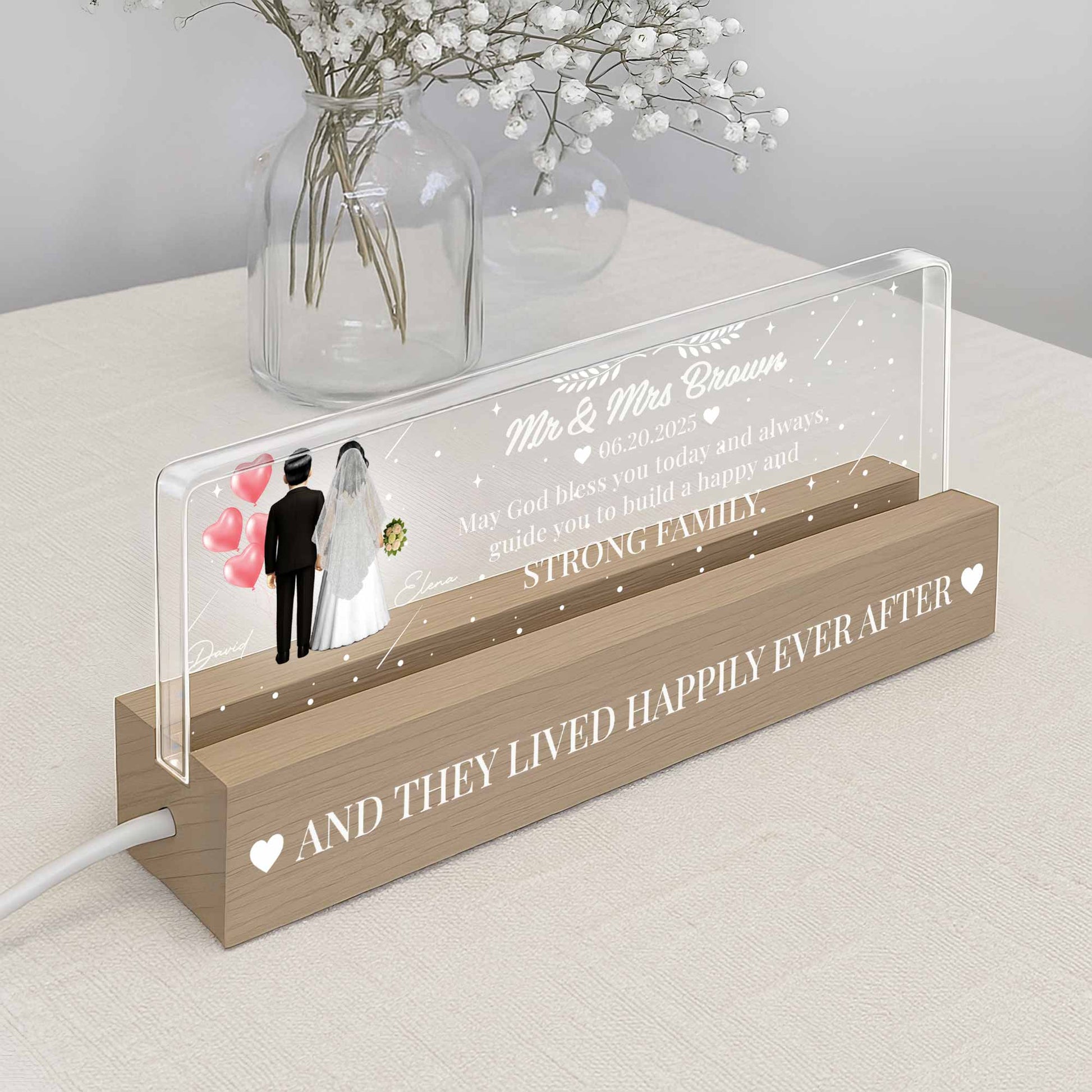 May God Bless You Today And Always, Wedding Couple And Hearts