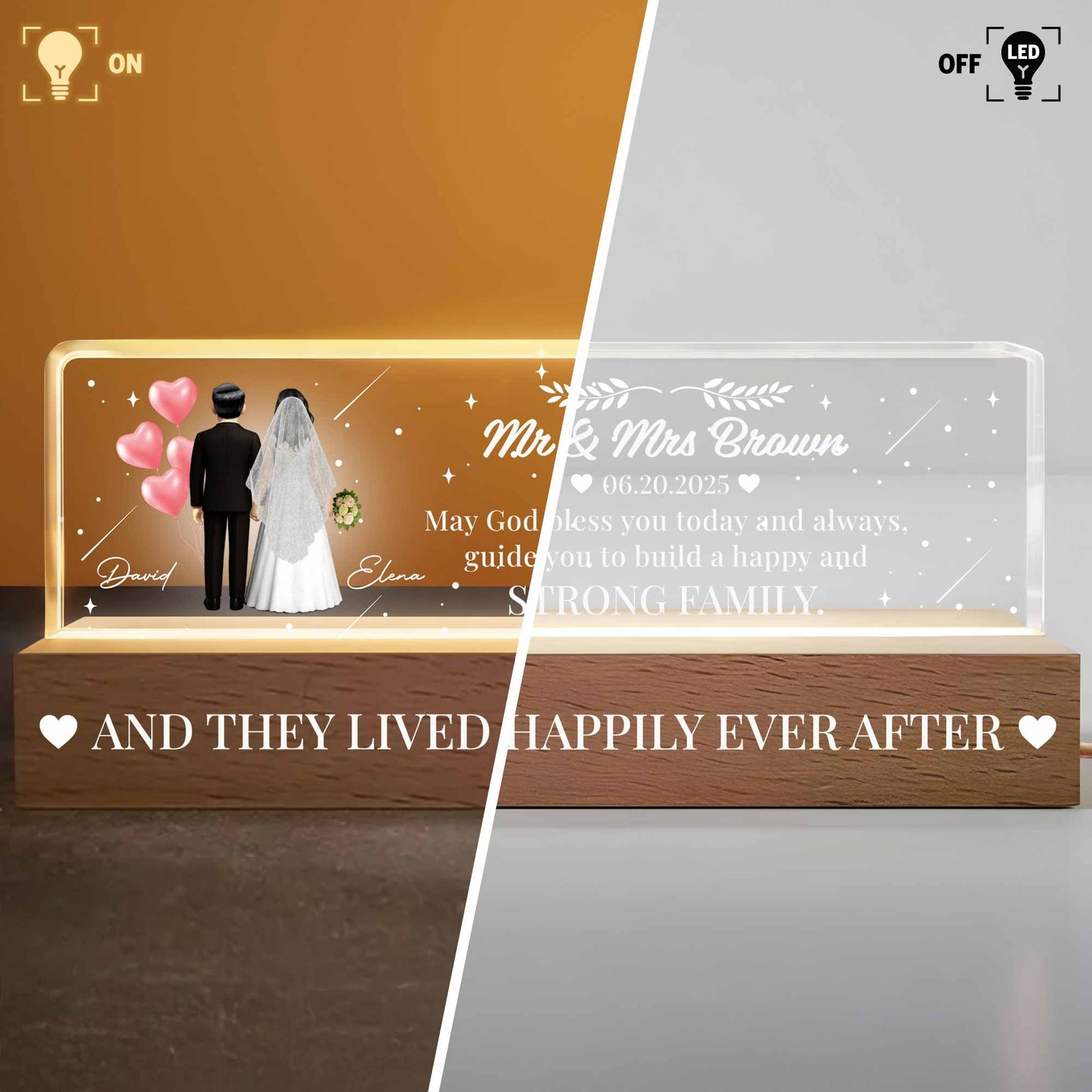 May God Bless You Today And Always, Wedding Couple And Hearts