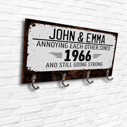Annoying Each Other Since And Still Going Strong, Rusty Texture - Personalized Key Holder - CPL050_KHO