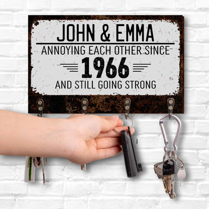 Annoying Each Other Since And Still Going Strong, Rusty Texture - Personalized Key Holder - CPL050_KHO
