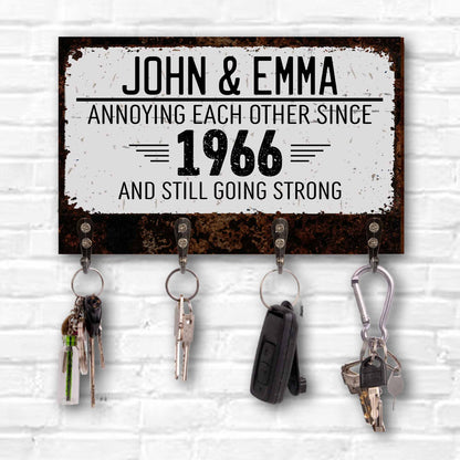 Annoying Each Other Since And Still Going Strong, Rusty Texture - Personalized Key Holder - CPL050_KHO