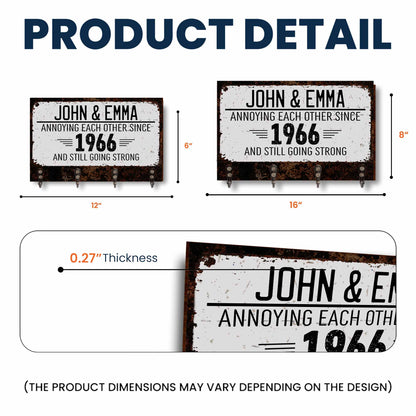 Annoying Each Other Since And Still Going Strong, Rusty Texture - Personalized Key Holder - CPL050_KHO