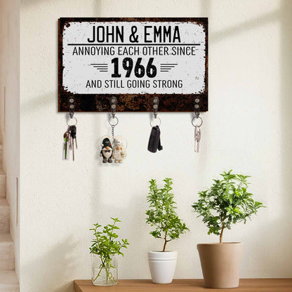 Annoying Each Other Since And Still Going Strong, Rusty Texture - Personalized Key Holder - CPL050_KHO