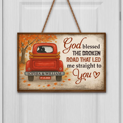 God Blessed The Broken Road That Led Me Straight To You, Truck Under Autumn Tree