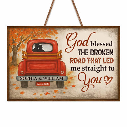 God Blessed The Broken Road That Led Me Straight To You, Truck Under Autumn Tree