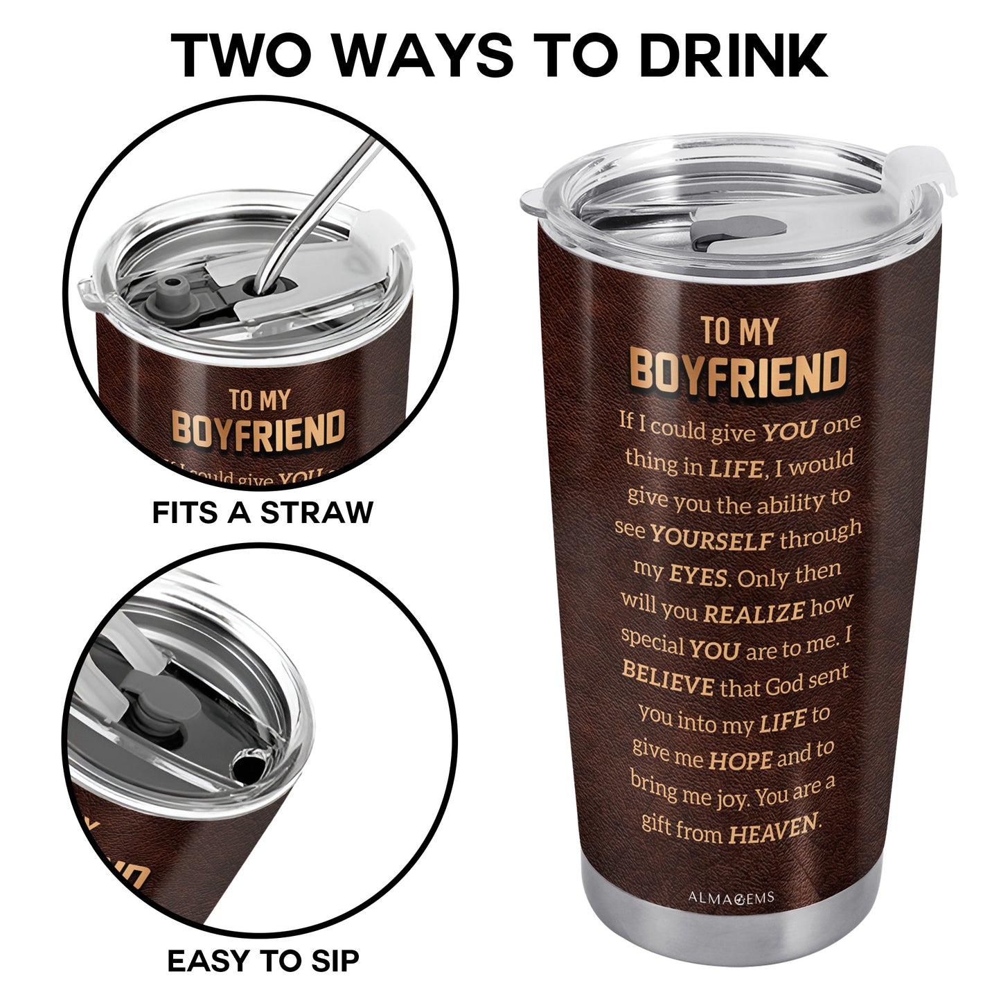 To My Boyfriend You Are a Gift From Heaven Tumbler