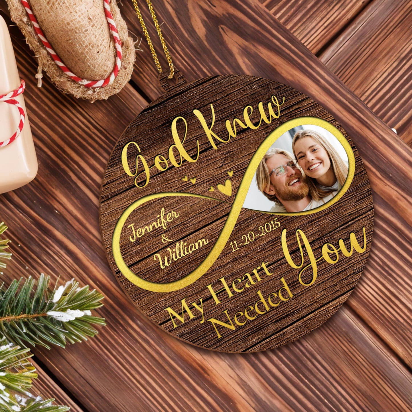 God Knew My Heart Needed You Ornament With Heart and Leaves