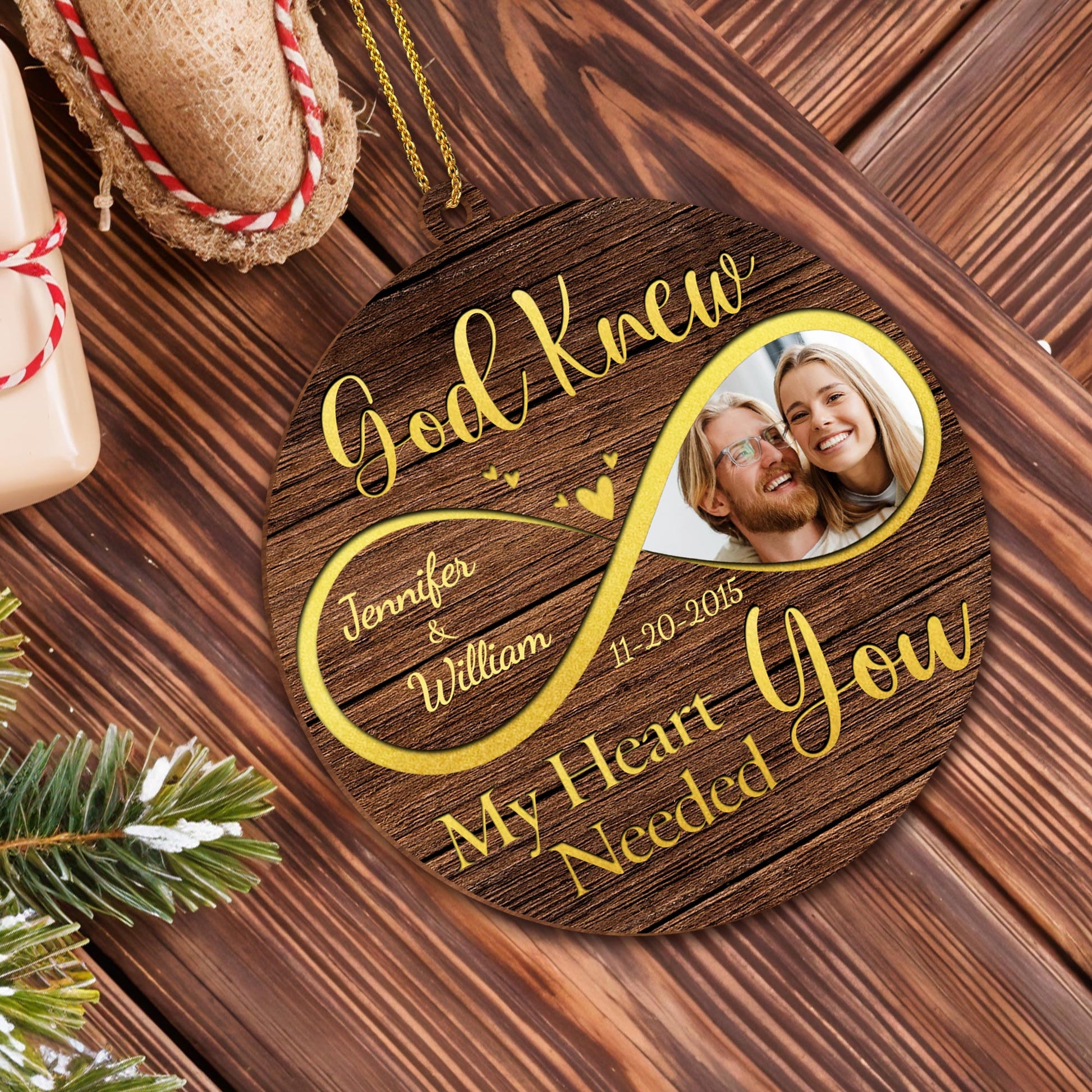 God Knew My Heart Needed You Ornament With Heart and Leaves