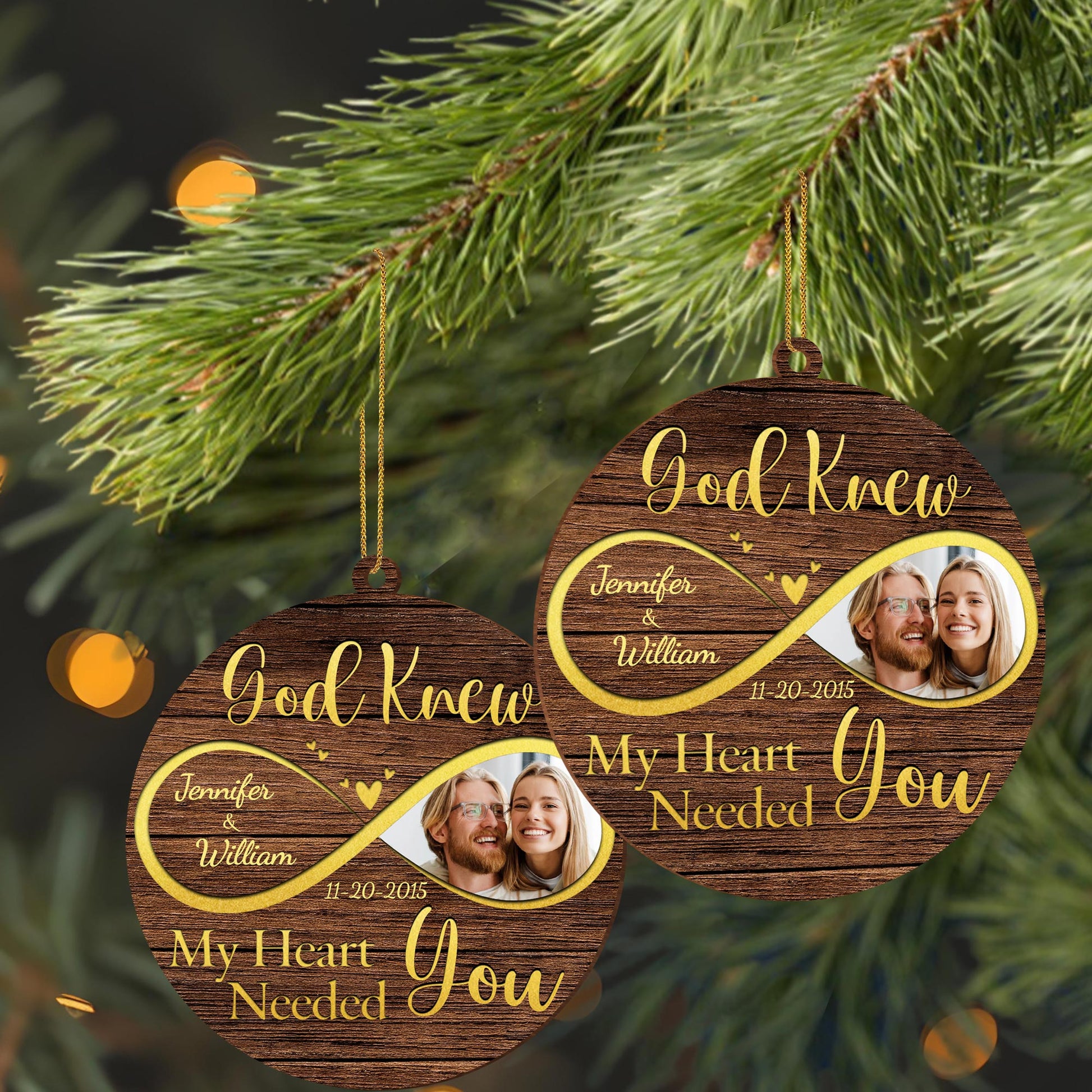 God Knew My Heart Needed You Ornament With Heart and Leaves