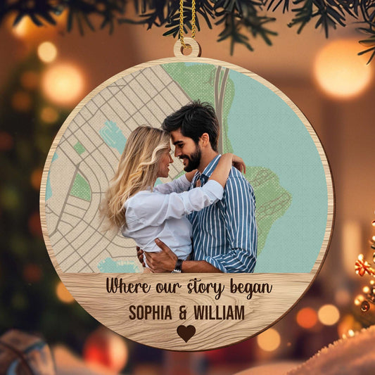 Where Our Story Began With Couple Embracing
