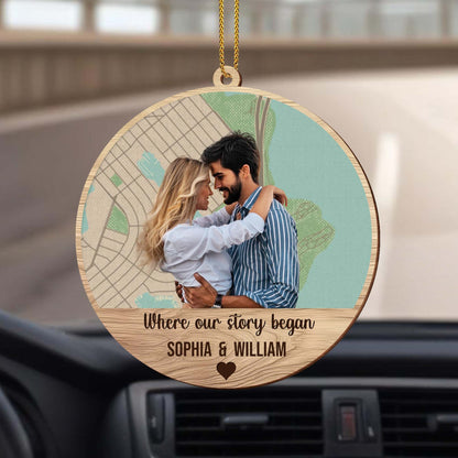 Where Our Story Began With Couple Embracing