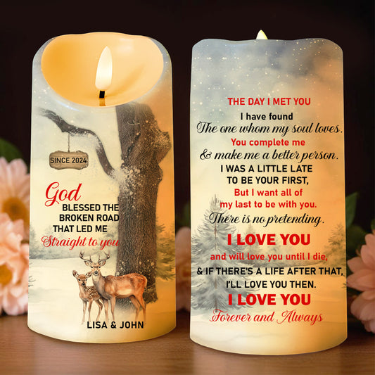 God Blessed Road Love Forever Deer and Tree Design