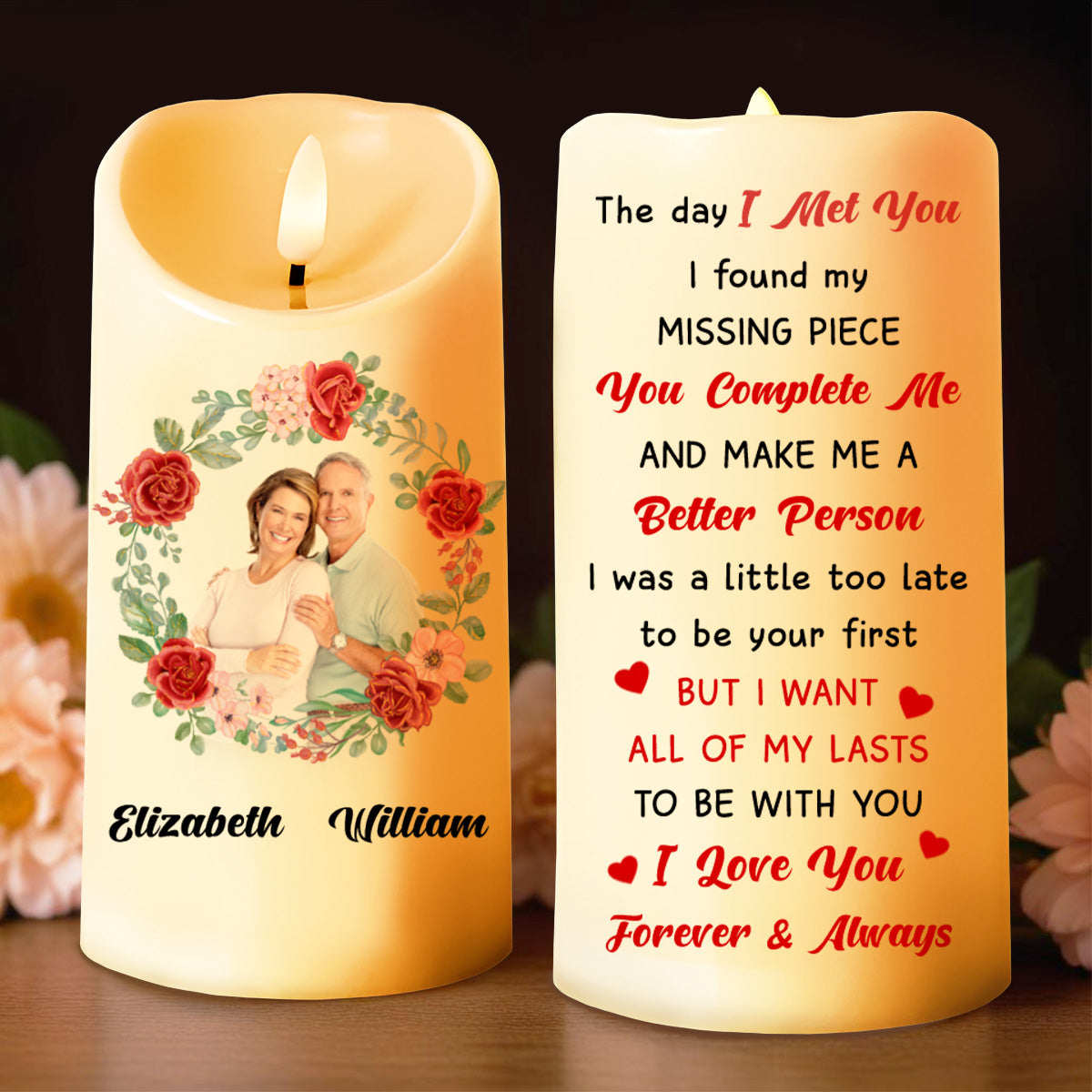 The Day I Met You - Personalized Custom LED Candle - CPL091_LECA