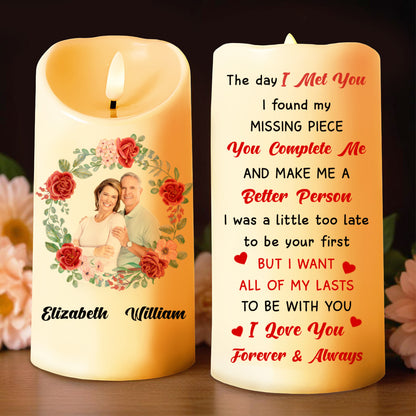 The Day I Met You - Personalized Custom LED Candle - CPL091_LECA