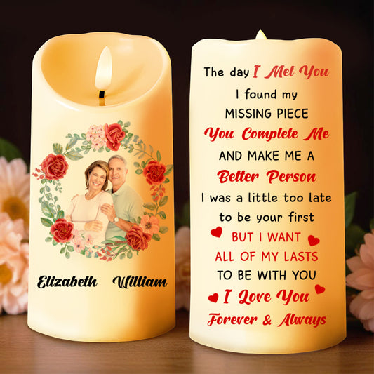 The Day I Met You - Personalized Custom LED Candle - CPL091_LECA