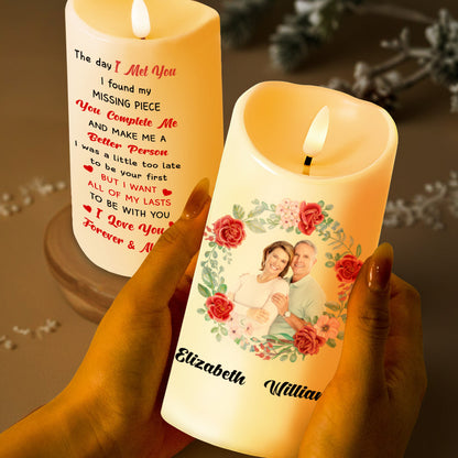 The Day I Met You - Personalized Custom LED Candle - CPL091_LECA