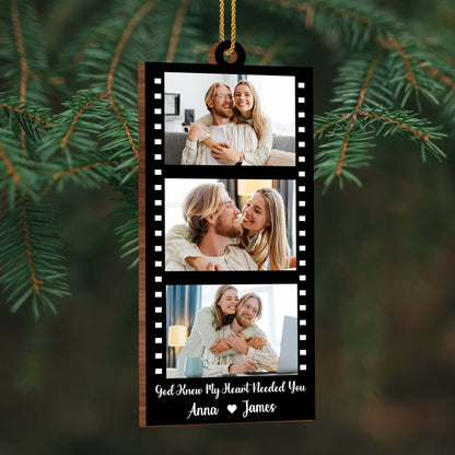 God Knew My Heart Needed You, Couple Photo Ornament