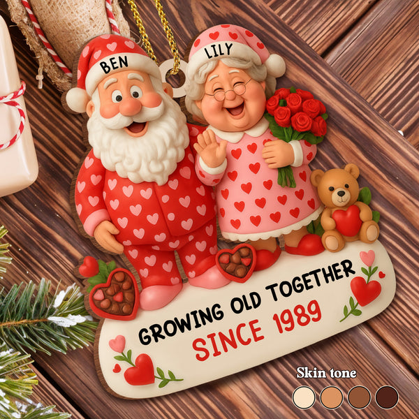 Growing Old Together, Santa And Mrs. Claus Ornament