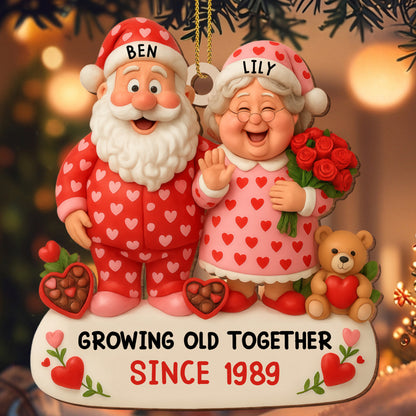 Growing Old Together, Santa And Mrs. Claus Ornament