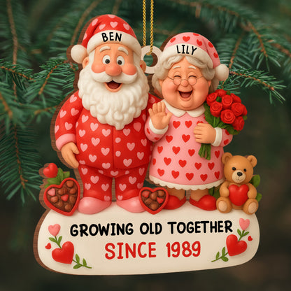 Growing Old Together, Santa And Mrs. Claus Ornament
