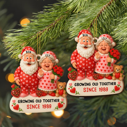 Growing Old Together, Santa And Mrs. Claus Ornament