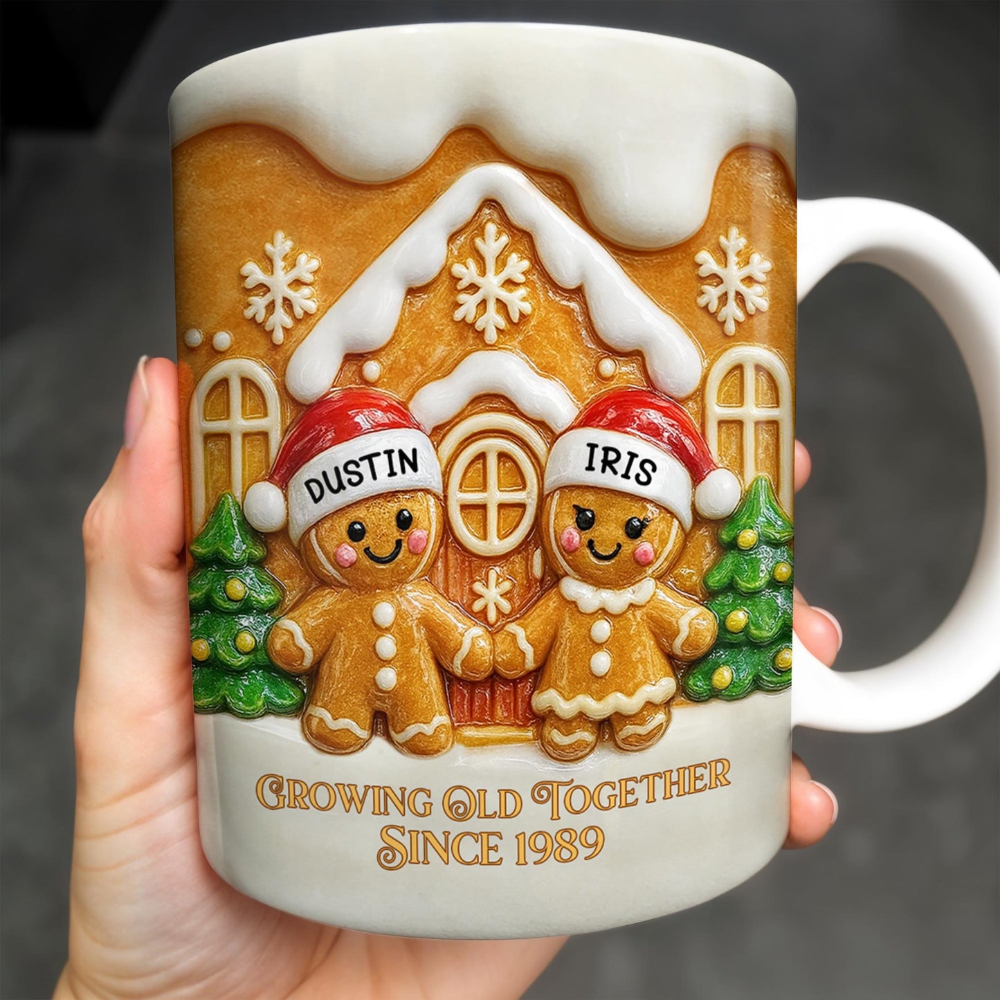 Growing Old Together Gingerbread Couple Design
