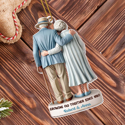 Growing Old Together, Elderly Couple Embrace