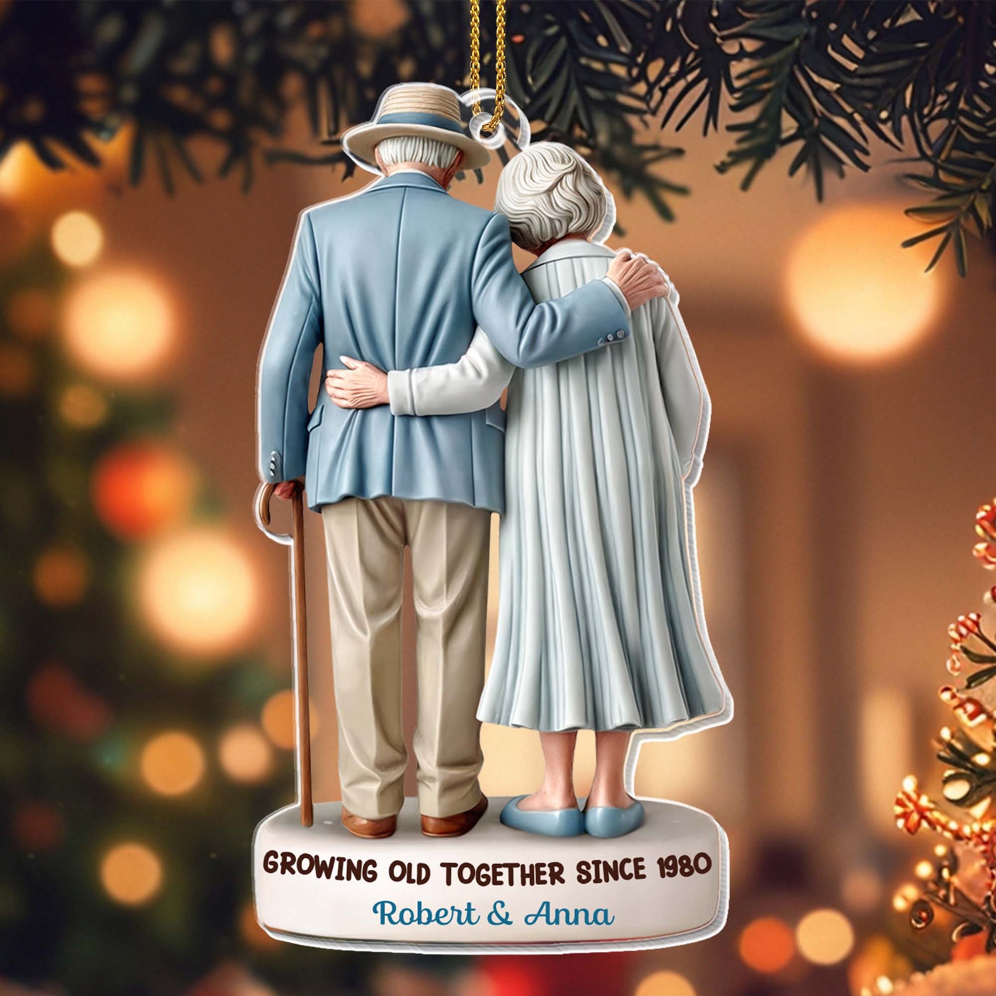 Growing Old Together, Elderly Couple Embrace