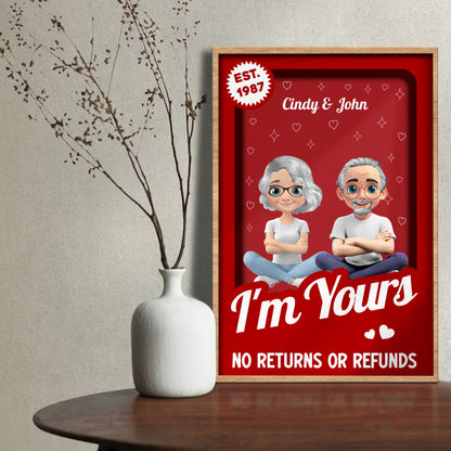 I'm Yours No Returns Or Refunds Cartoon Couple