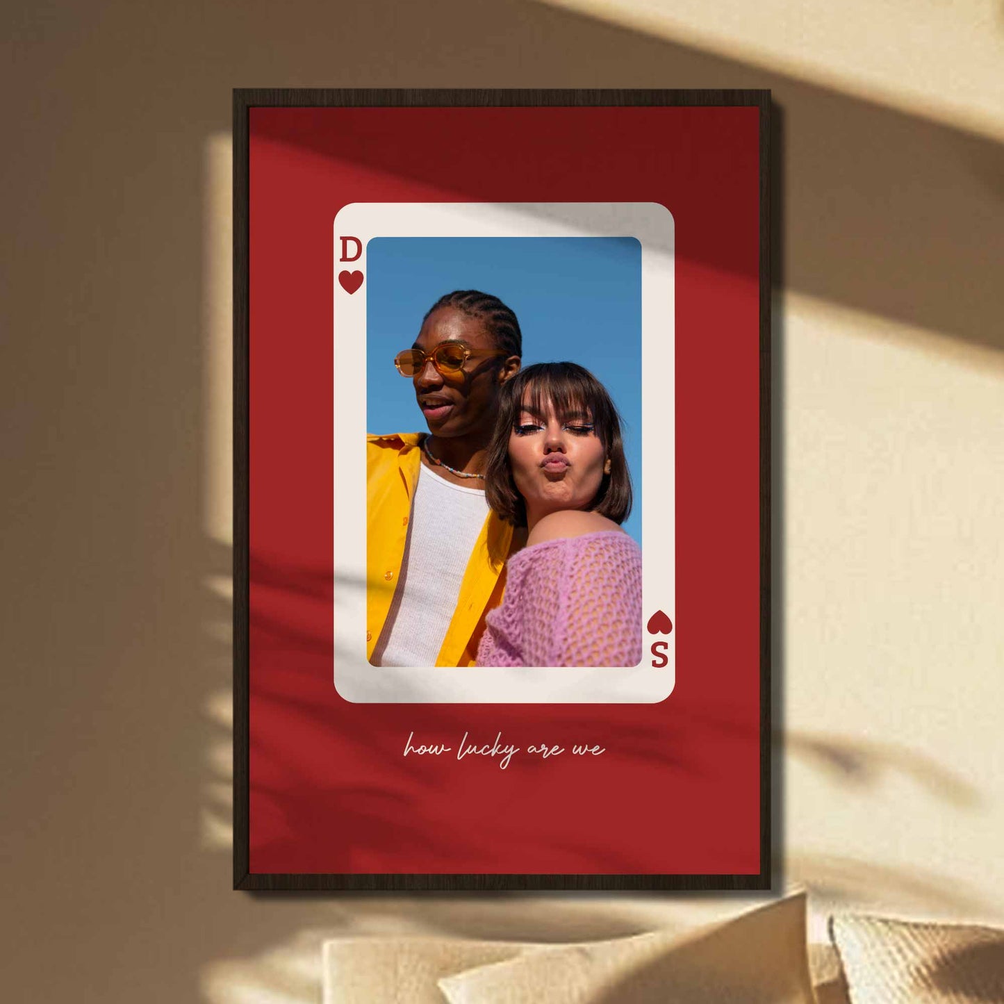 How Lucky Are We Playing Card Design Poster