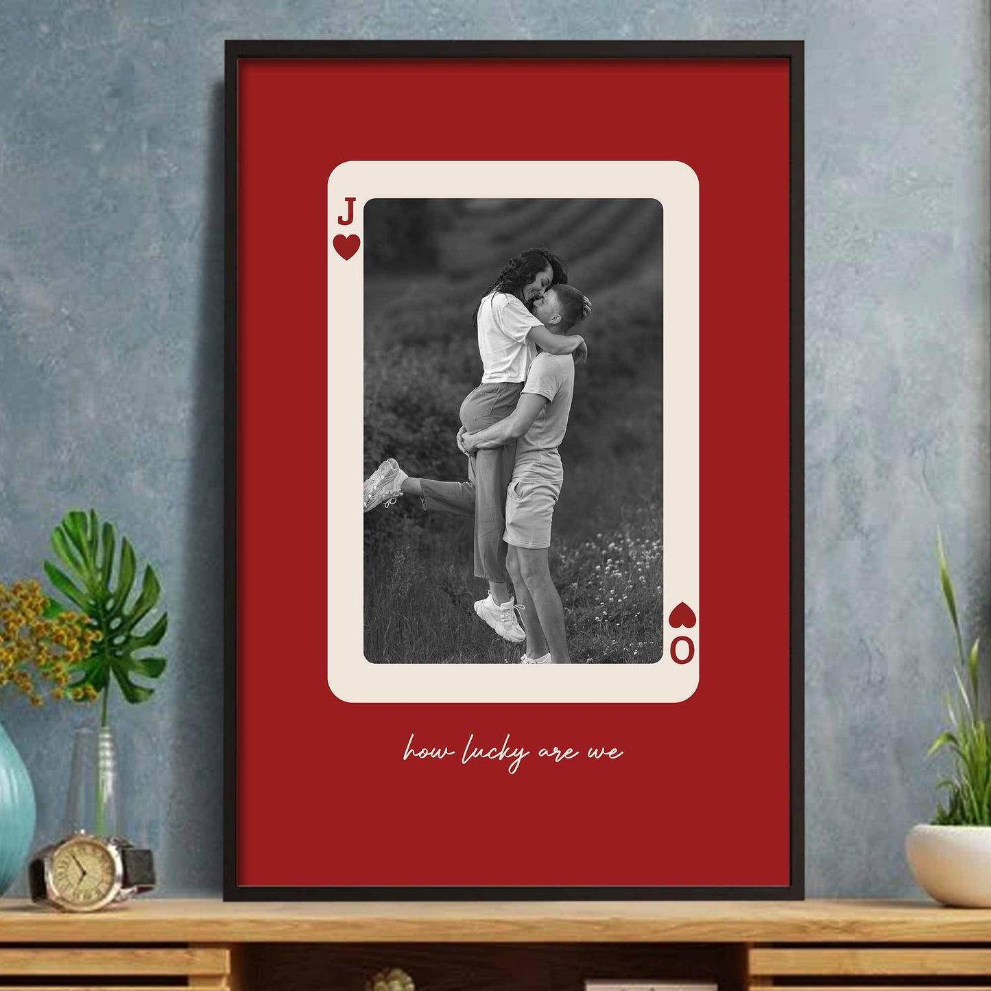 How Lucky Are We Playing Card Design Poster