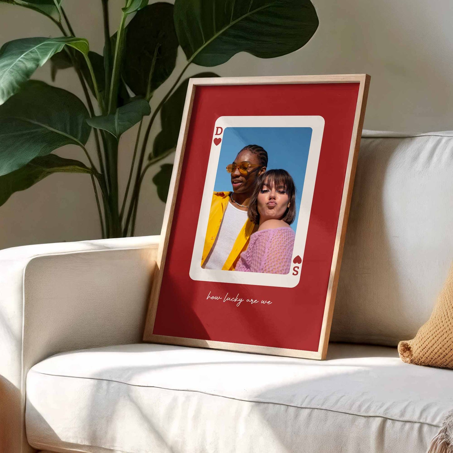 How Lucky Are We Playing Card Design Poster