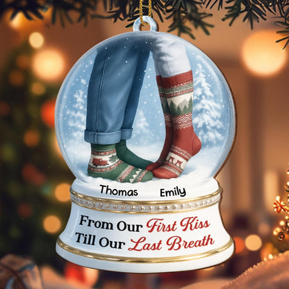 From Our First Kiss Till Our Last Breath, Snow Globe With Christmas Socks
