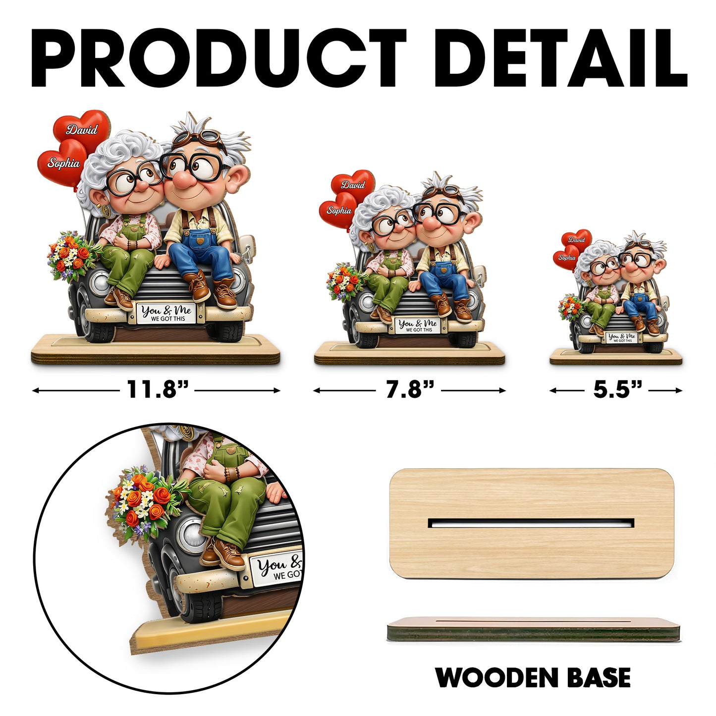 You & Me We Got This, Elderly Couple With Car And Flowers