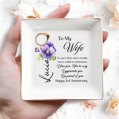 To My Wife Love And Appreciation With Violet Flowers