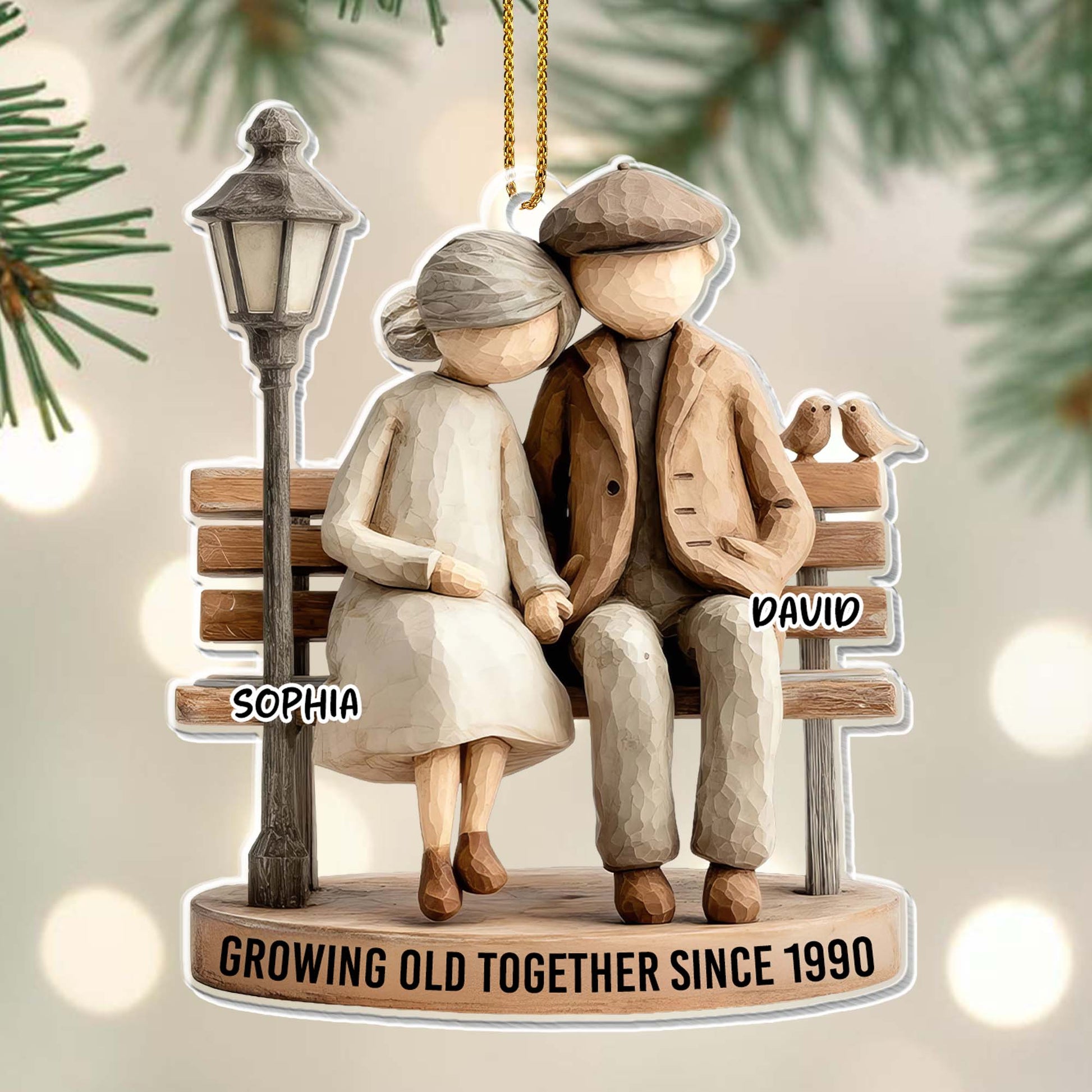 Growing Old Together, Elderly Couple On A Bench