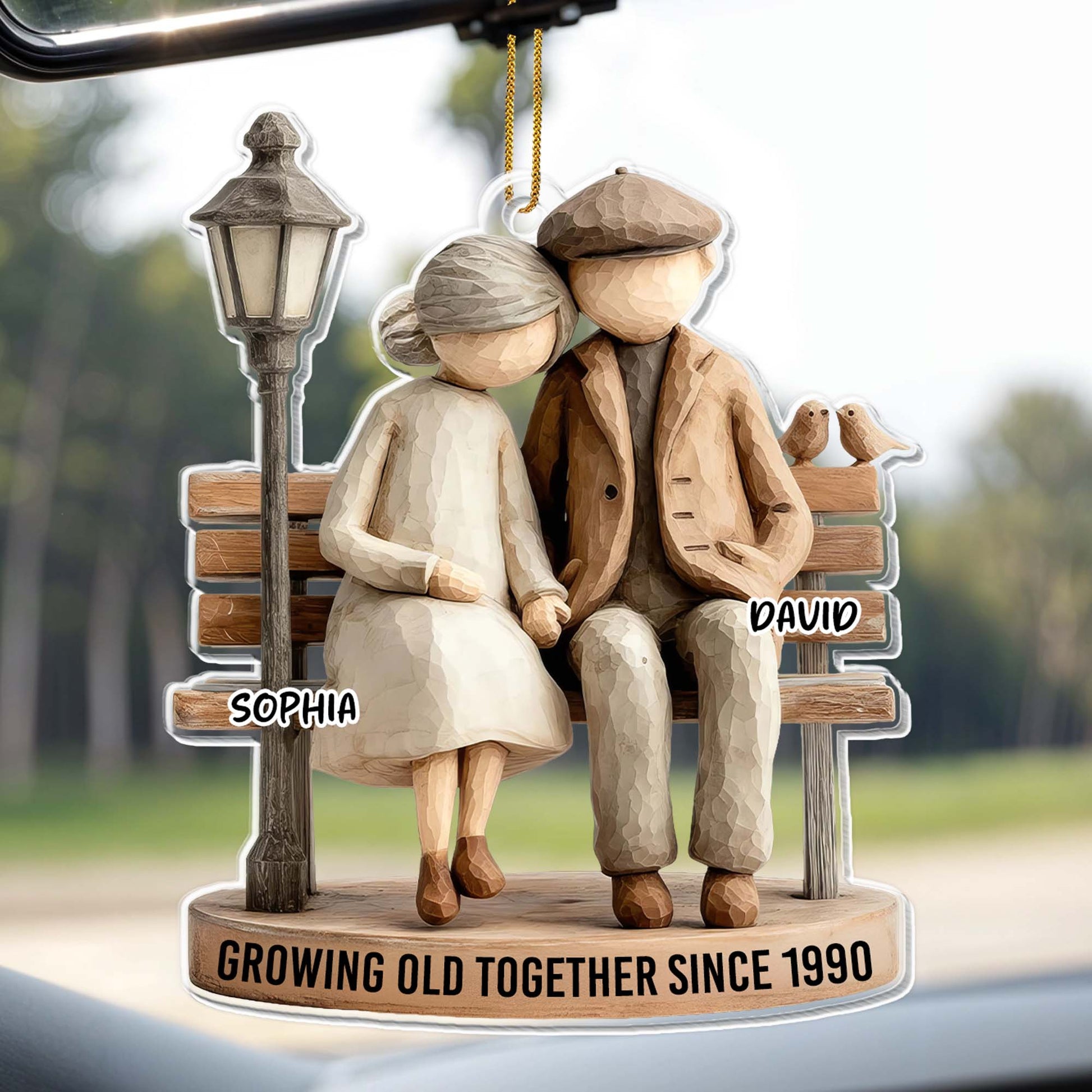 Growing Old Together, Elderly Couple On A Bench