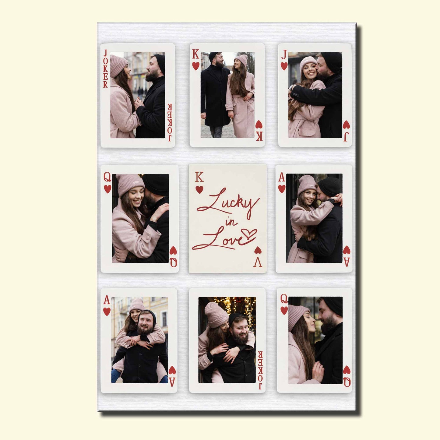 Lucky In Love Hearts And Playing Cards